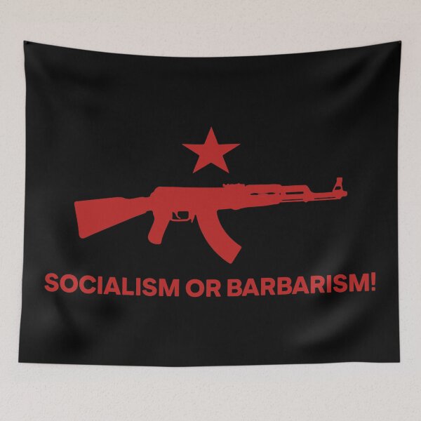 Item preview, Socialism or Barbarism - Marxist Revolutionary Slogan | Armed Proletariat Art for Anti-Capitalist Apparel, Stickers & Protest-Ready Accessories designed and sold by RevolutionToday.