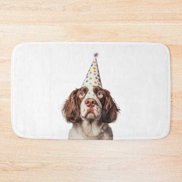 Item preview, Cute Clumber Spaniel dog with Party Hat Birthday Celebration designed and sold by LazyOwlStore.