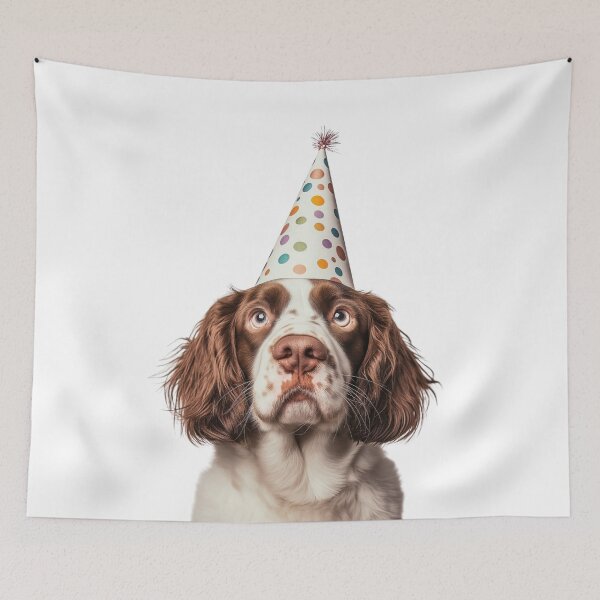 Item preview, Cute Clumber Spaniel dog with Party Hat Birthday Celebration designed and sold by LazyOwlStore.