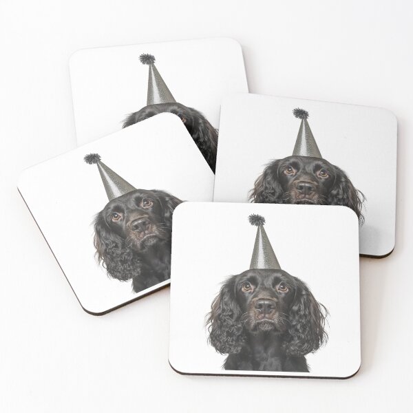 Item preview, Cute Cocker Spaniel dog with Party Hat Birthday Celebration designed and sold by LazyOwlStore.