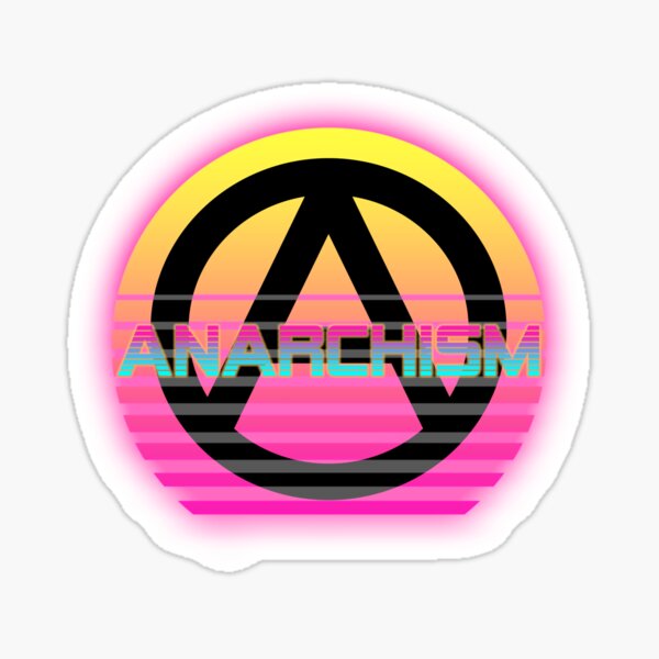 Artikel-Vorschau von Anarcho-Vaporwave | Antiautoritäres Retro-Design für Aufkleber, Kleidung und Accessoires | Cyberpunk-Protestkunst und Glitch-Ästhetik, designt und verkauft von RevolutionToday.