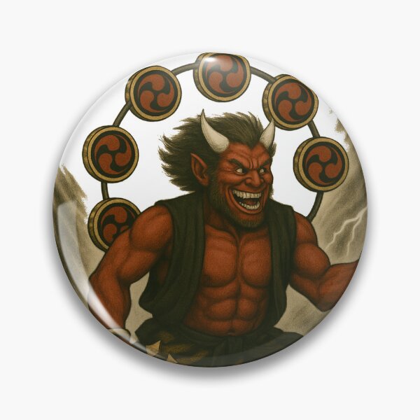 Item preview, Jinrai – Sumi-e Thunder God | Ink Spirit – Genshou Series designed and sold by Taki_jp_design.