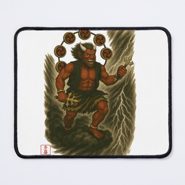 Item preview, Jinrai – Sumi-e Thunder God | Ink Spirit – Genshou Series designed and sold by Taki_jp_design.