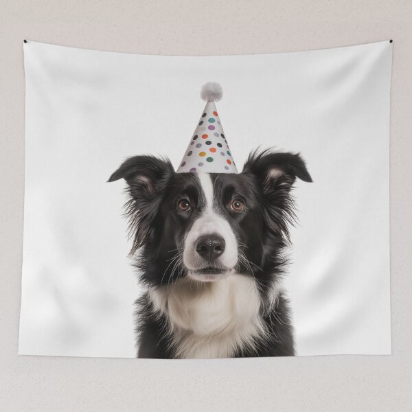 Item preview, Cute Collie dog with Party Hat Birthday Celebration designed and sold by LazyOwlStore.