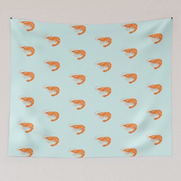 Item preview, Watercolor Shrimp Illustration – Minimalist Seafood Art designed and sold by Verycutethings.
