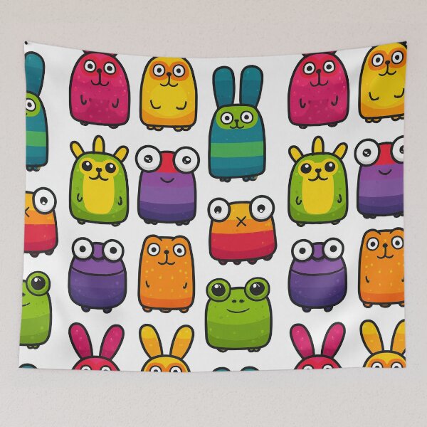 Item preview, Friendly Cartoon Friends in a Joyful Mix designed and sold by Piotrek0001.