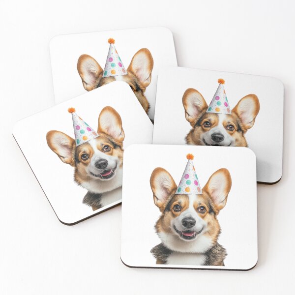 Item preview, Cute Corgi dog with Party Hat Birthday Celebration designed and sold by LazyOwlStore.