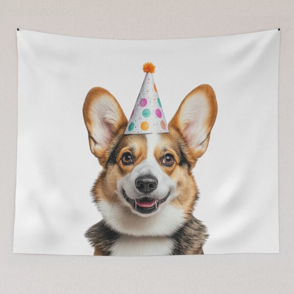 Item preview, Cute Corgi dog with Party Hat Birthday Celebration designed and sold by LazyOwlStore.