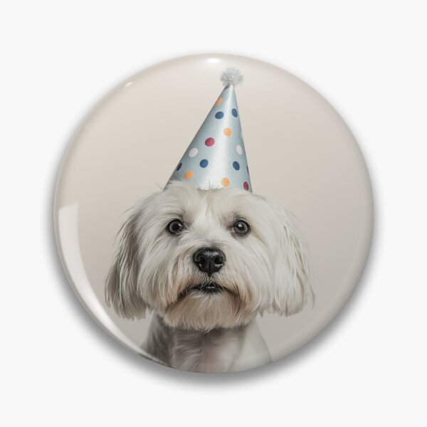 Item preview, Cute Coton de Tulear dog with Party Hat Birthday Celebration designed and sold by LazyOwlStore.