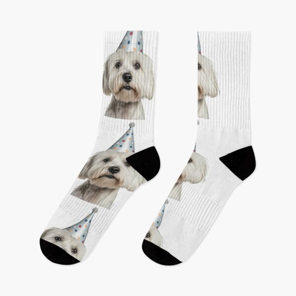 Item preview, Cute Coton de Tulear dog with Party Hat Birthday Celebration designed and sold by LazyOwlStore.