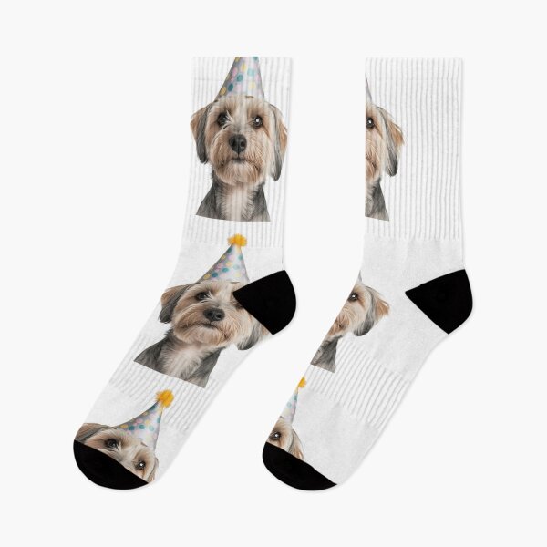 Item preview, Cute Dandie Dinmont Terrier dog with Party Hat Birthday Celebration designed and sold by LazyOwlStore.