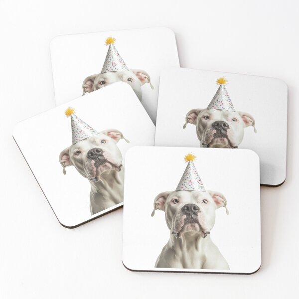 Item preview, Cute Dogo Argentino dog with Party Hat Birthday Celebration designed and sold by LazyOwlStore.