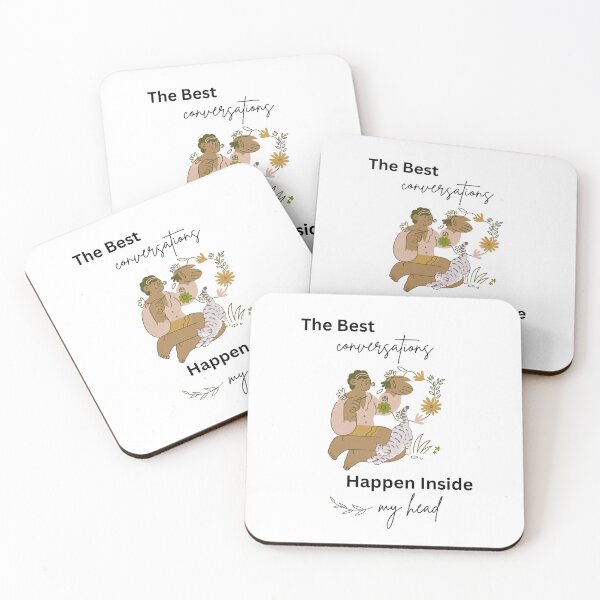 Item preview, Cottagecore Introvert Cat Lady - The Best Conversations Happen Inside My Head designed and sold by Cat Stories.