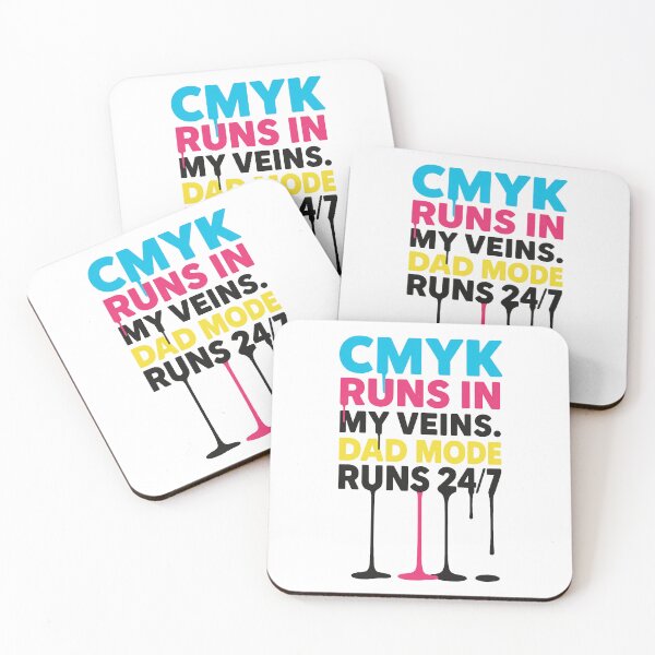 Item preview, CMYK in My Veins, Dad Mode 24/7 – Designer Dad Print Color Shirt designed and sold by Sepinik.