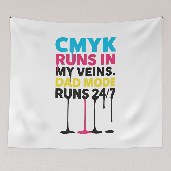 Item preview, CMYK in My Veins, Dad Mode 24/7 – Designer Dad Print Color Shirt designed and sold by Sepinik.