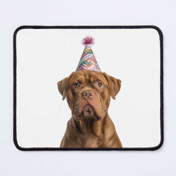 Item preview, Cute Dogues de Bordeaux dog with Party Hat Birthday Celebration designed and sold by LazyOwlStore.