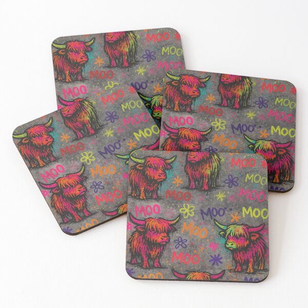 Item preview, Neon Moo Crew – Graffiti Highland Cow Pop Art Pattern designed and sold by Zenvo.