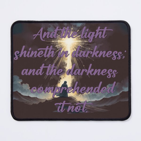 Item preview, Inspirational Bible Verse Art – John 1:5 Light in Darkness Christian Quote designed and sold by Kalandrakas Online.