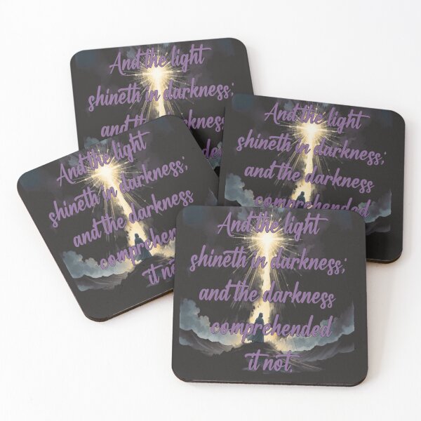 Item preview, Inspirational Bible Verse Art – John 1:5 Light in Darkness Christian Quote designed and sold by Kalandrakas Online.