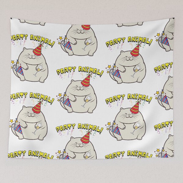 Item preview, Party Animal Funny fat cat designed and sold by Pet Station.