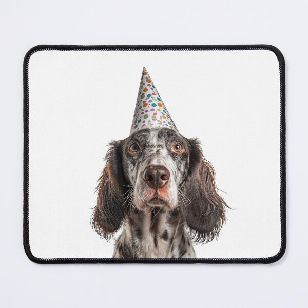 Artikelvorschau, Niedlicher English Setter Hund mit Partyhut Geburtstagsfeier entworfen und verkauft von LazyOwlStore.