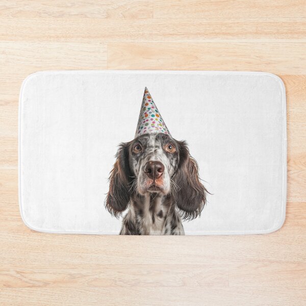 Artikelvorschau, Niedlicher English Setter Hund mit Partyhut Geburtstagsfeier entworfen und verkauft von LazyOwlStore.