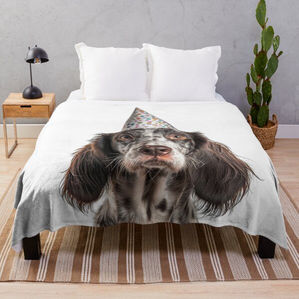 Artikelvorschau, Niedlicher English Setter Hund mit Partyhut Geburtstagsfeier entworfen und verkauft von LazyOwlStore.