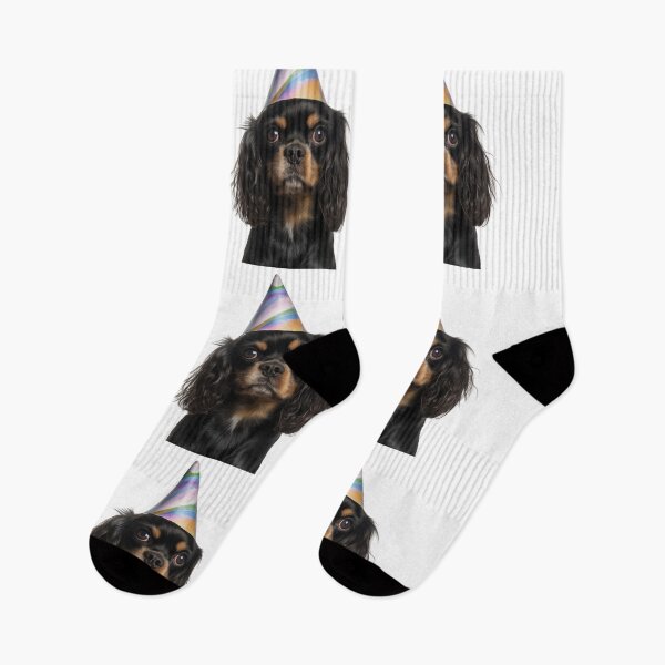 Item preview, Cute English Toy Spaniel dog with Party Hat Birthday Celebration designed and sold by LazyOwlStore.