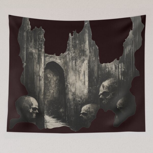 Item preview, Gothic ruins with skulls designed and sold by Majorprint.
