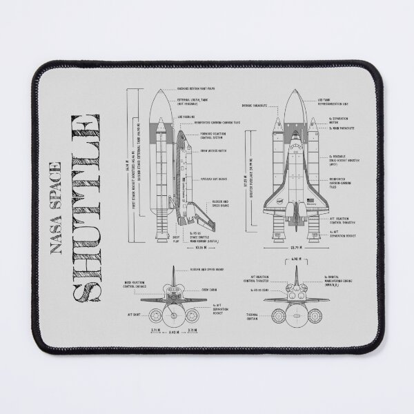 Item preview, NASA Space Shuttle (White Stencil - No Background. Vertical) designed and sold by BGALAXY.