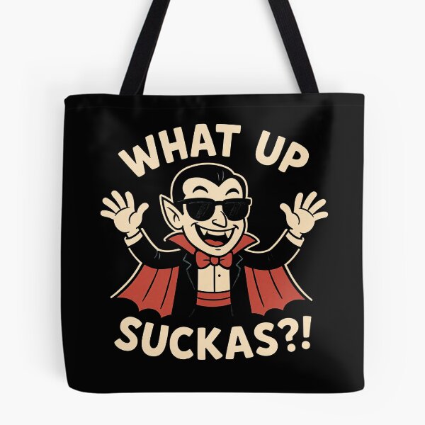 Item preview, What Up Suckas?! – Funny Vampire Cartoon Design for Horror & Halloween Lovers designed and sold by Shirt-Face.