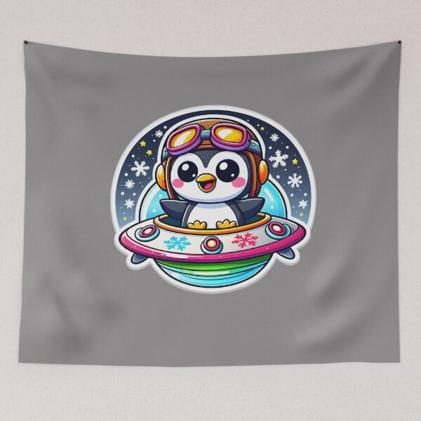Item preview, UFO Cute Penguin designed and sold by ArtistEmbrace.
