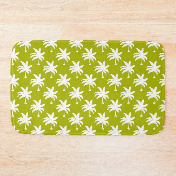 Item preview, White palm trees against a green background designed and sold by colorofmagic.
