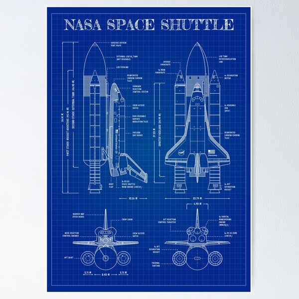 Item preview, NASA Space Shuttle (Vertical Blueprint) designed and sold by BGALAXY.