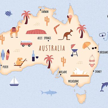 Artwork thumbnail, Illustrated map of Australia by ymkesinfogr