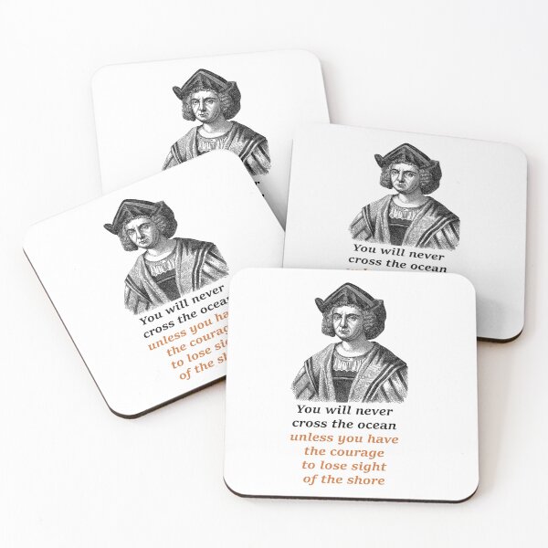 Item preview, Christopher Columbus Inspirational Ocean Quote - Courage to Lose Sight of the Shore designed and sold by Bspaces.