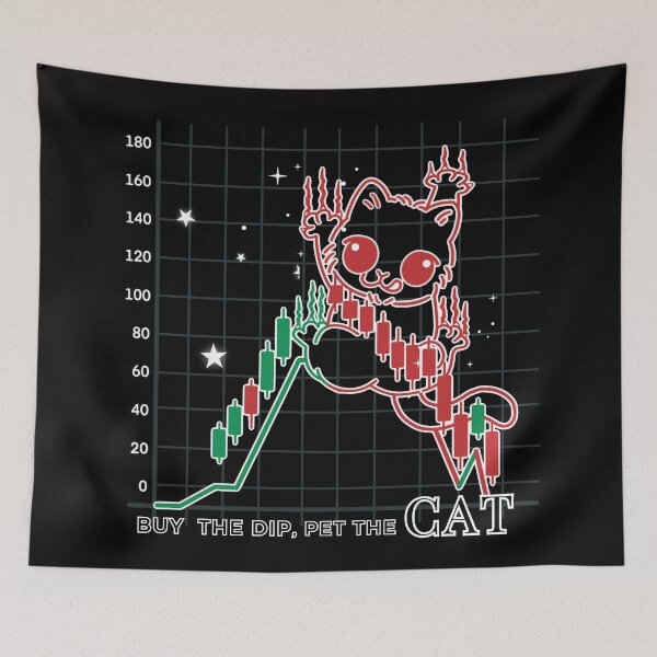 Item preview, Buy the Dip, Pet the Cat – Candlestick Chart Cat Design designed and sold by BGMeYou.