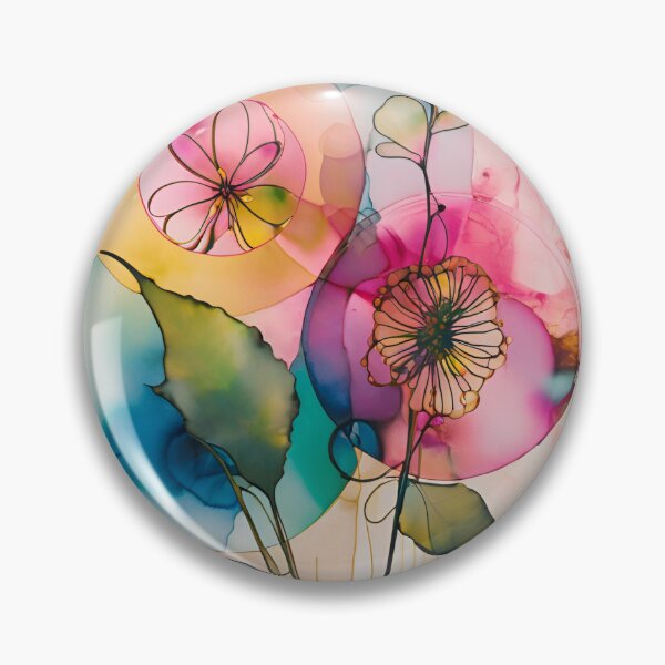 Item preview, Colorful flower texture,  pink blue yellow pattern, leaf pattern, pink stone, abstracitive designed and sold by KolorellaS.