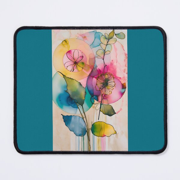 Item preview, Colorful flower texture, pink blue yellow pattern, leaf pattern, pink stone, abstracitive designed and sold by KolorellaS.