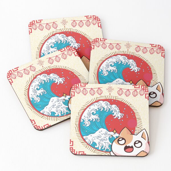 Item preview, Kawaii Tsunami Cat designed and sold by LivingRoomZoo.