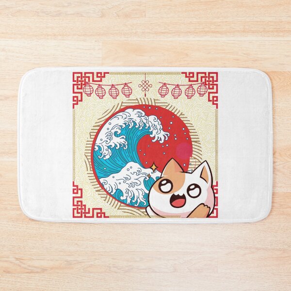 Item preview, Kawaii Tsunami Cat designed and sold by LivingRoomZoo.