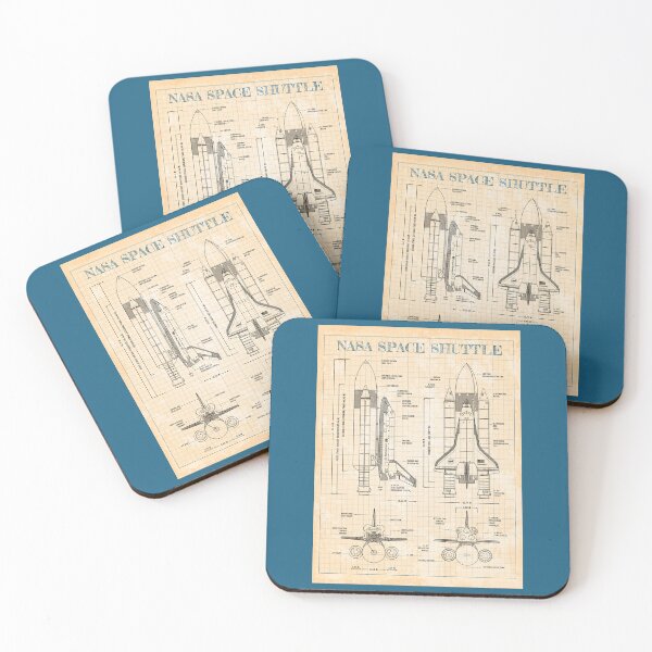 Item preview, NASA Space Shuttle (Vertical - Old Blue Grid Blueprint) designed and sold by BGALAXY.
