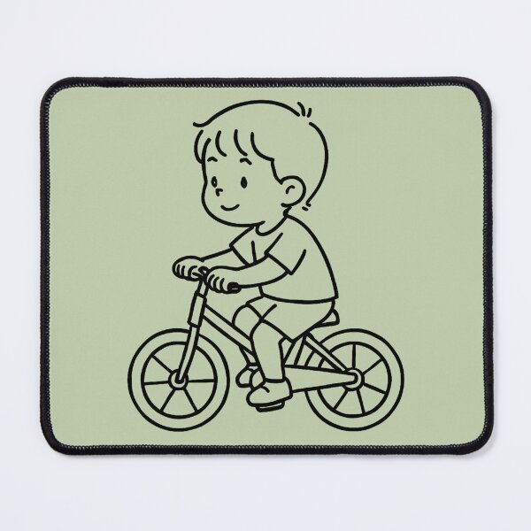 Item preview, “Boy on Bicycle – Minimalist Line Art Illustration” designed and sold by Nadia-joy.