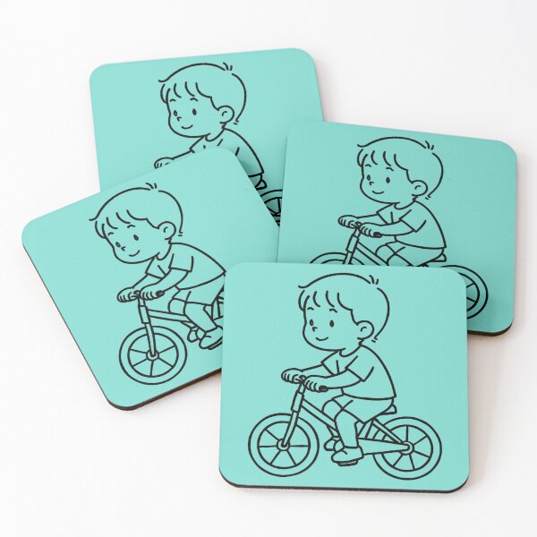 Item preview, “Boy on Bicycle – Minimalist Line Art Illustration” designed and sold by Nadia-joy.