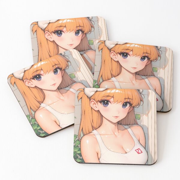 Item preview, Asuka Langley Soryu Evangelion Ponytail Crop Top With Towel Cap designed and sold by Cautenjari.