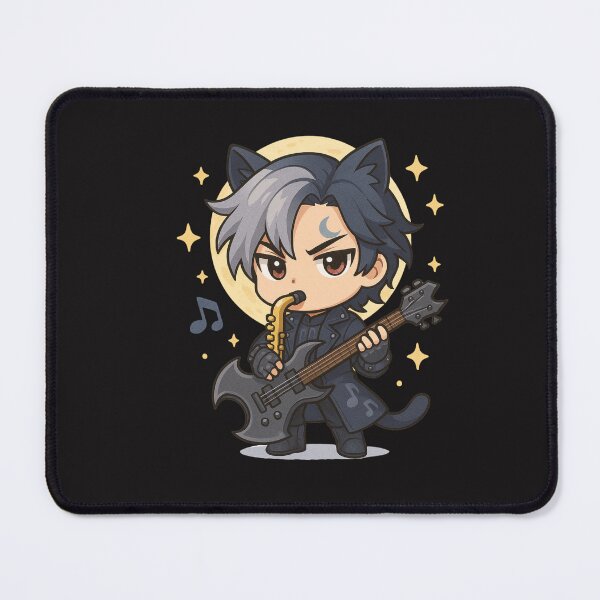 Item preview, Chibi Jazz Cat Mage | Cool Saxophone Anime Character | Moon & Stars Music Art designed and sold by ColorSplash123.