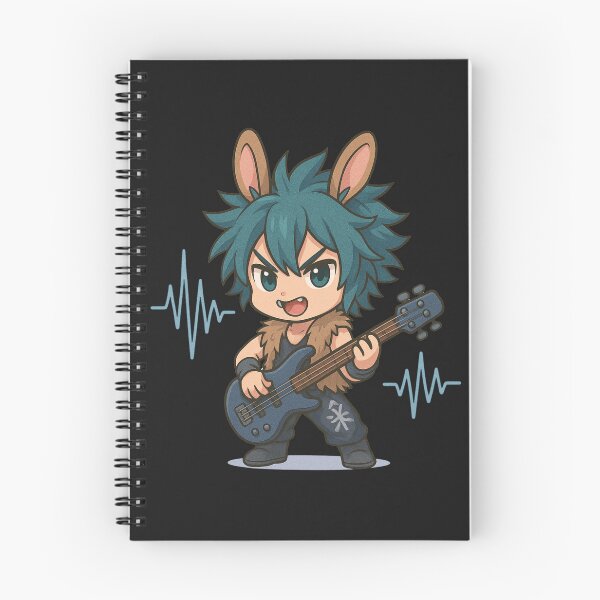 Item preview, Bass Bunny Slayer Chibi | Wild Anime Guitarist | Cute Furry Rocker with Bunny Ears designed and sold by ColorSplash123.