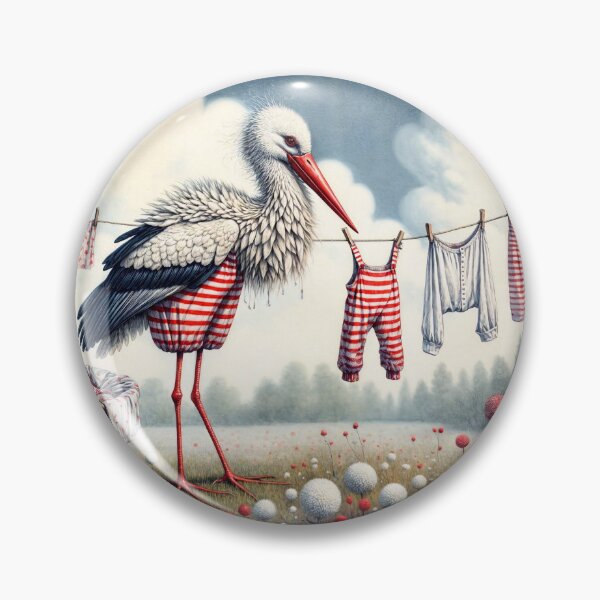Item preview, Stork Doing the Washing designed and sold by M-Y-A-R-T-.