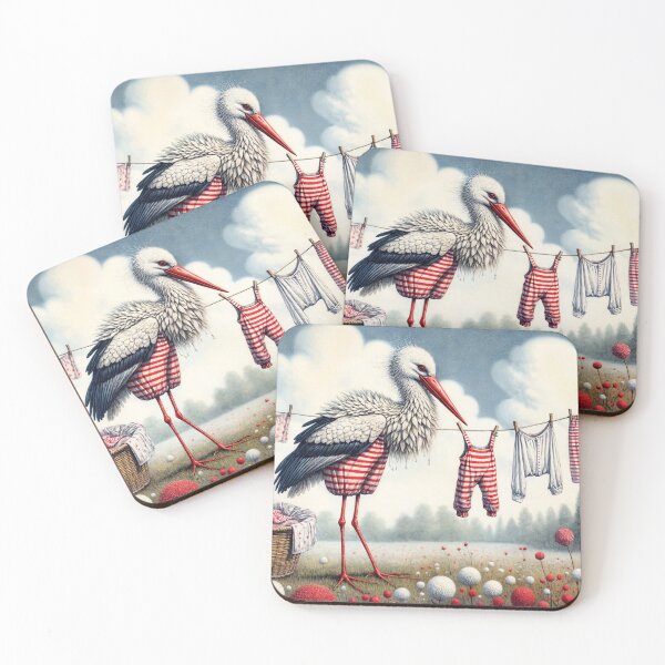 Item preview, Stork Doing the Washing designed and sold by M-Y-A-R-T-.
