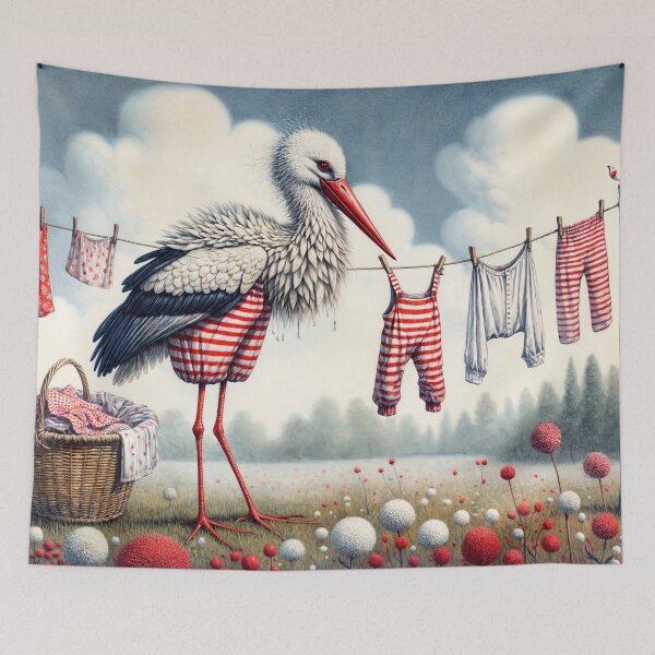 Item preview, Stork Doing the Washing designed and sold by M-Y-A-R-T-.